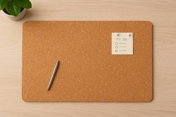 Eco-Friendly Cork Desk Blotter - Natural & Pinnable Memo Board