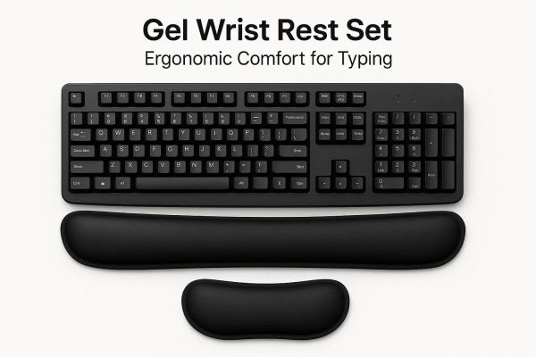 Gel Wrist Rest Keyboard Mat Set - Ergonomic Comfort for Typing