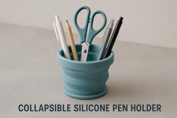 Collapsible Silicone Pen Holder - Portable & Washable for Travel