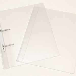 Clear Plastic Poly Pocket Folders - 2-Prong Fastener for School & Office