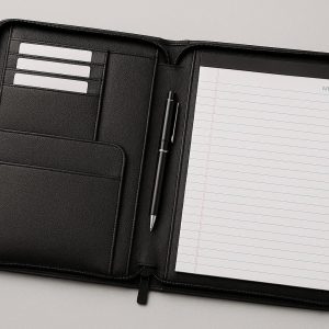 Professional Leather-Look Presentation Portfolio - Zippered Closure with Pad