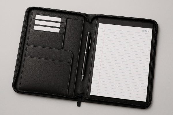 28 Professional Leather-Look Presentation Portfolio - Zippered Closure with Pad