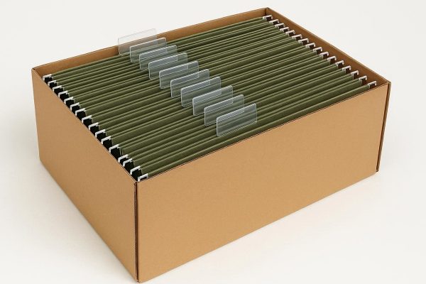 30 Hanging File Folders with Plastic Tab Inserts - Box Bottom for Bulk Storage